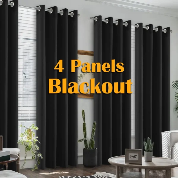 4 Pcs. Blackout Curtains For Bedroom and Living Room