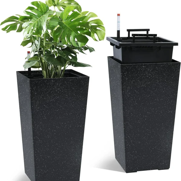 Rectangular Planters Set of 2, Large Plant Pots
