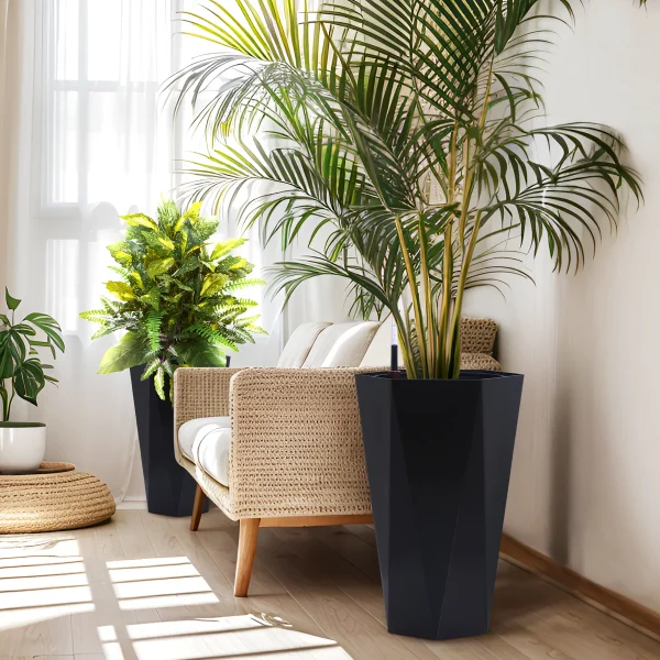 23inch Tall Planters, Set Of 2, Outdoor Indoor Planter Pots