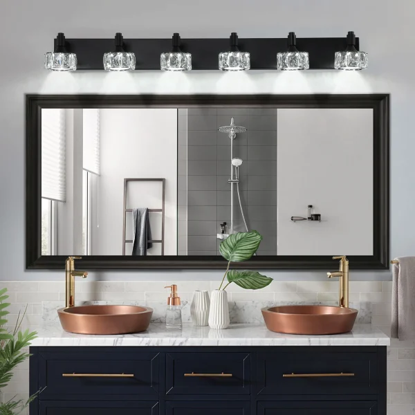 LED Vanity Light Modern 6-Light Matte Black Fixture
