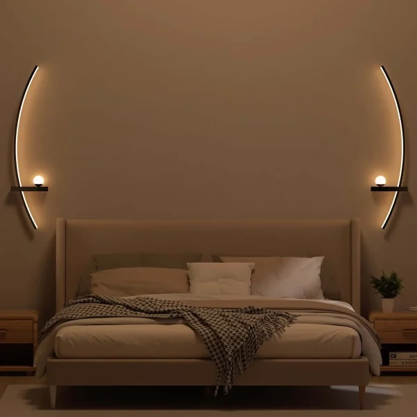 2pcs Modern Adjustable LED Wall Sconce, Bedside Lamp