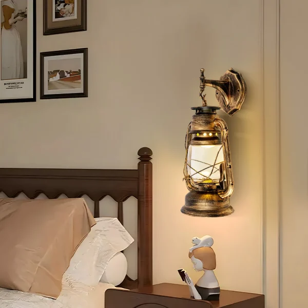 Retro Antique Vintage Rustic Lantern Lamp Wall Sconce
