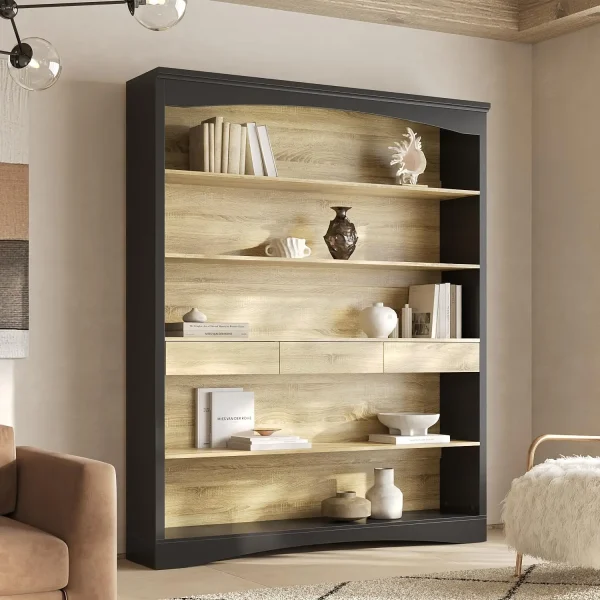 6-Tier Traditional 78.7-inch Tall Bookcase Wall